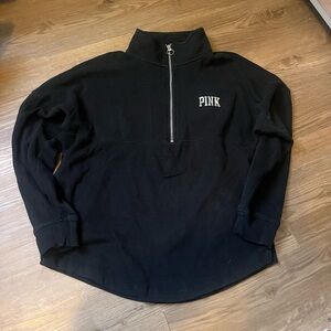 PINK Victoria's Secret Black Half-Zip Pullover Sweater